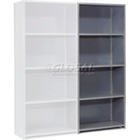 GLOBAL EQUIPMENT Steel Shelving 20 Ga 36"Wx24"Dx73"H Closed Clip Style 5 Shelf Add-On 236074A